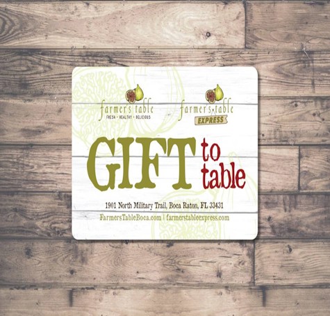 Farmer’s Table Boca – Gift Card Design